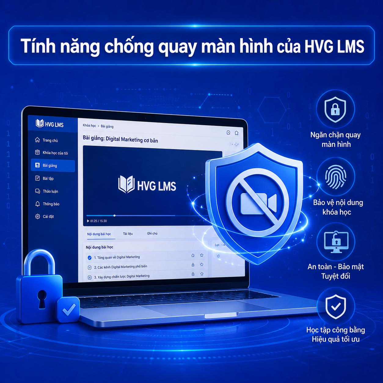 Tính năng chống quay màn hình của HVG LMS